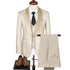 Elegant Plus-Size Men's Jacquard 3-Piece Suit for Weddings and Formal Events